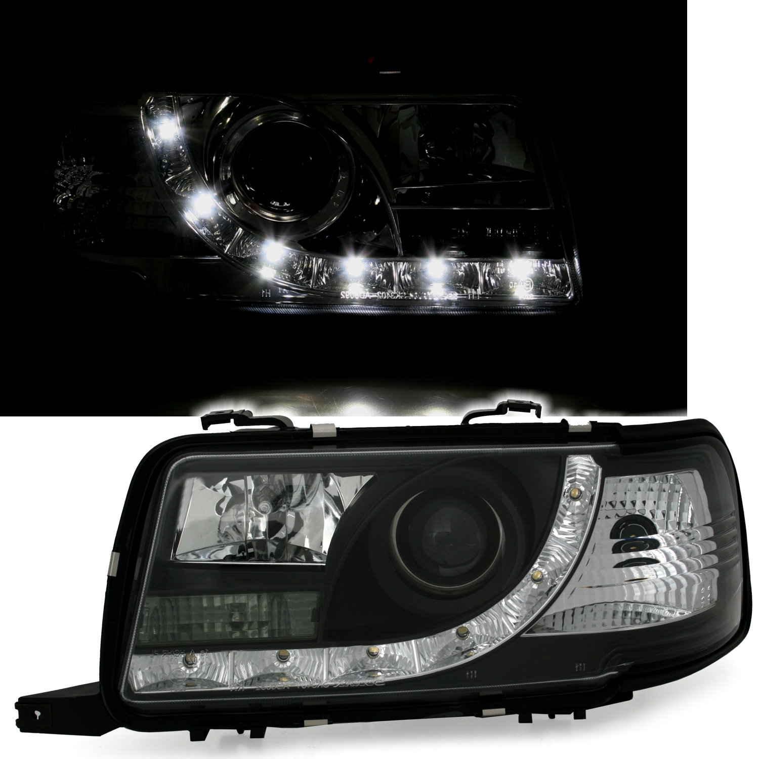 Scheinwerfer mit LED für Audi 80 B4 in Schwarz