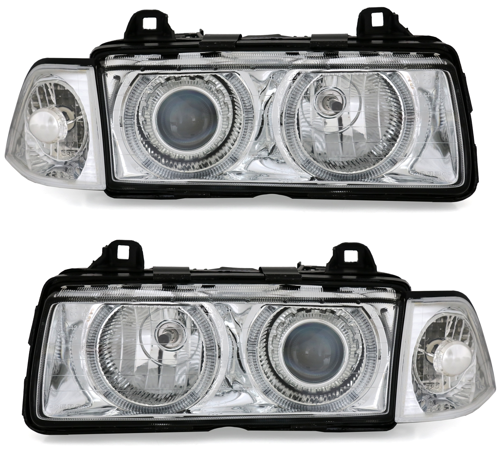 Angel Eyes Scheinwerfer für 3er BMW E36 in Chrom