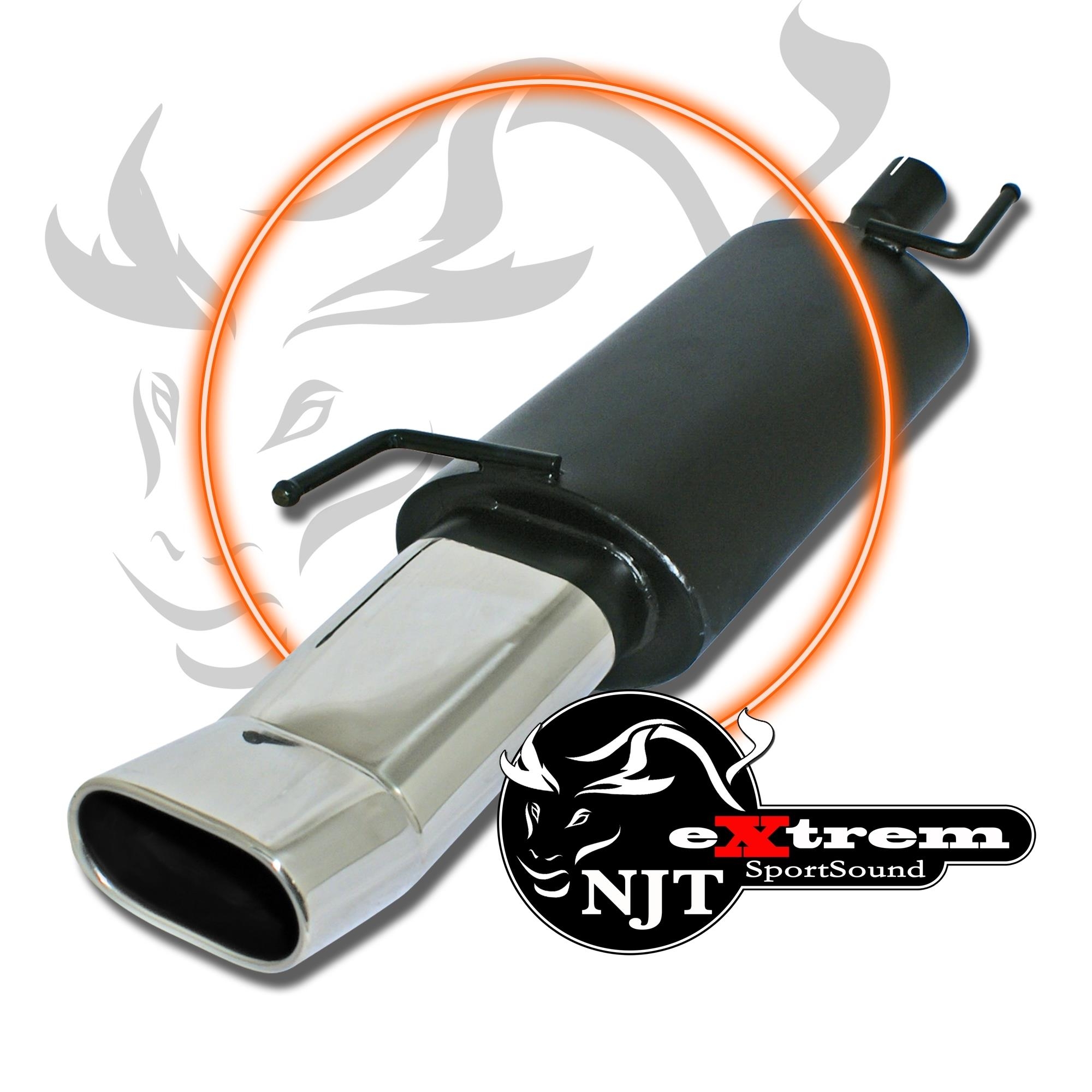 Edelstahl Endschalldämpfer 75x135mm DTM