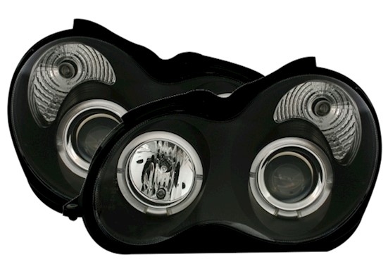 Angel Eyes Scheinwerfer für Mercedes W203 in Schw.