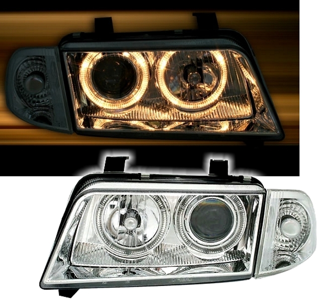 Angel Eyes Scheinwerfer für Audi A4 B5 in Chrom