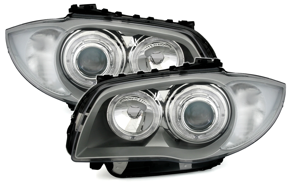 Angel Eyes Scheinwerfer für 1er BMW E8_ in Silber