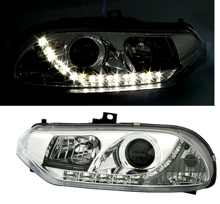 Scheinwerfer mit LED für Alfa Romeo 156 in Chrom