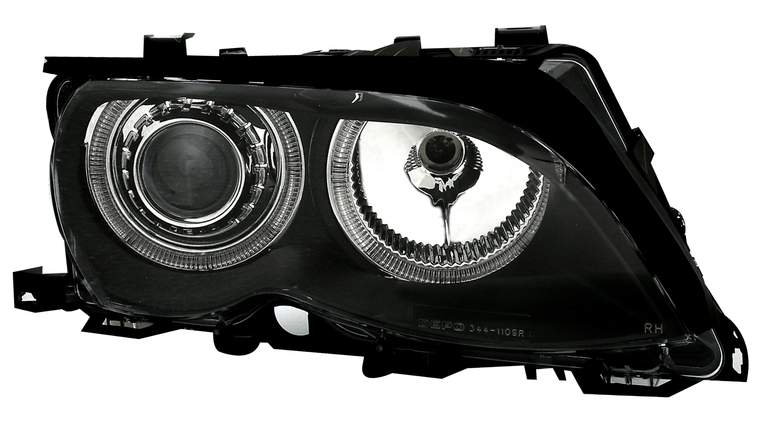 Angel Eyes Scheinwerfer für 3er BMW E46 in Schwarz