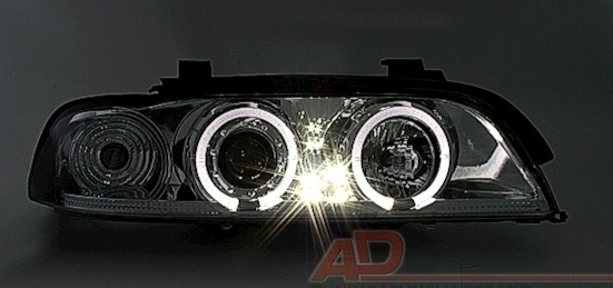 Angel Eyes Scheinwerfer für 5er BMW E39 in Chrom