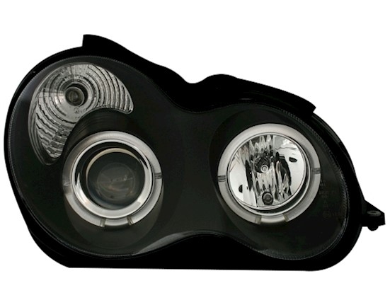 Angel Eyes Scheinwerfer für Mercedes W203 in Schw.