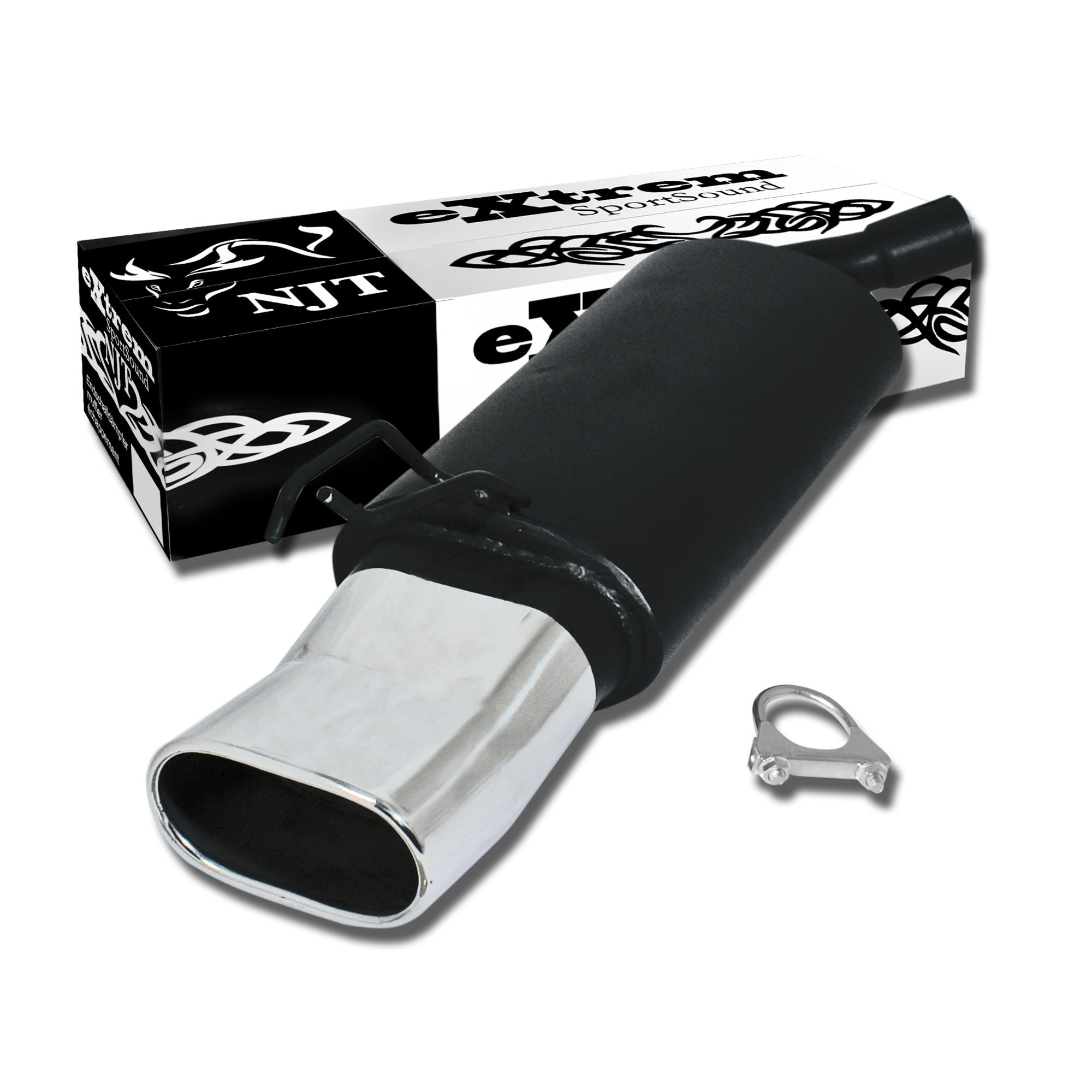 Edelstahl Endschalldämpfer 75x135mm DTM