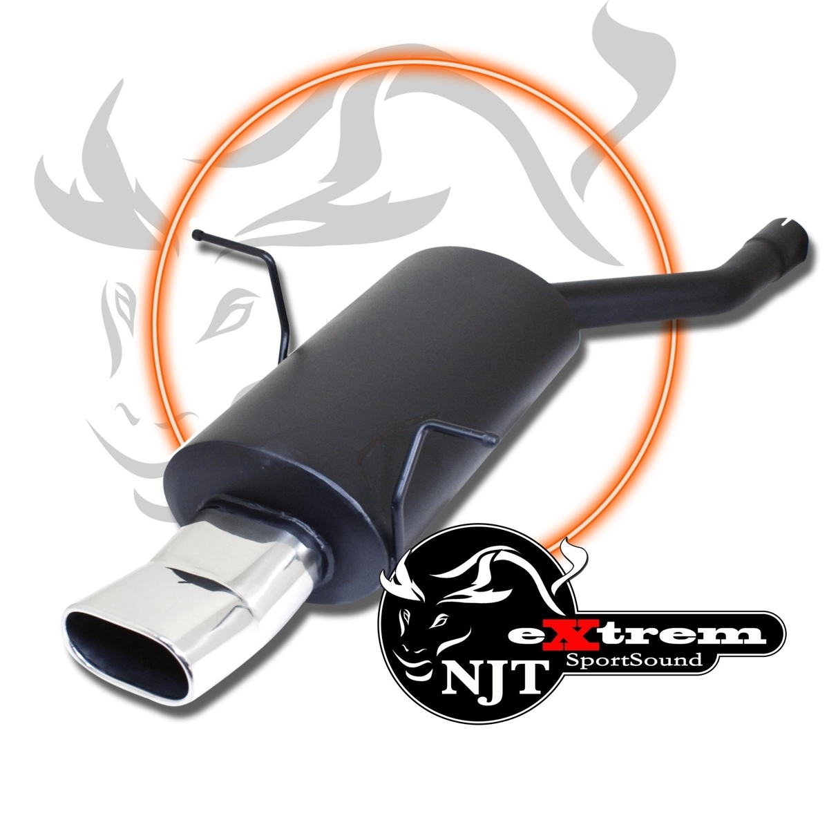 Edelstahl Endschalldämpfer 75x135mm DTM