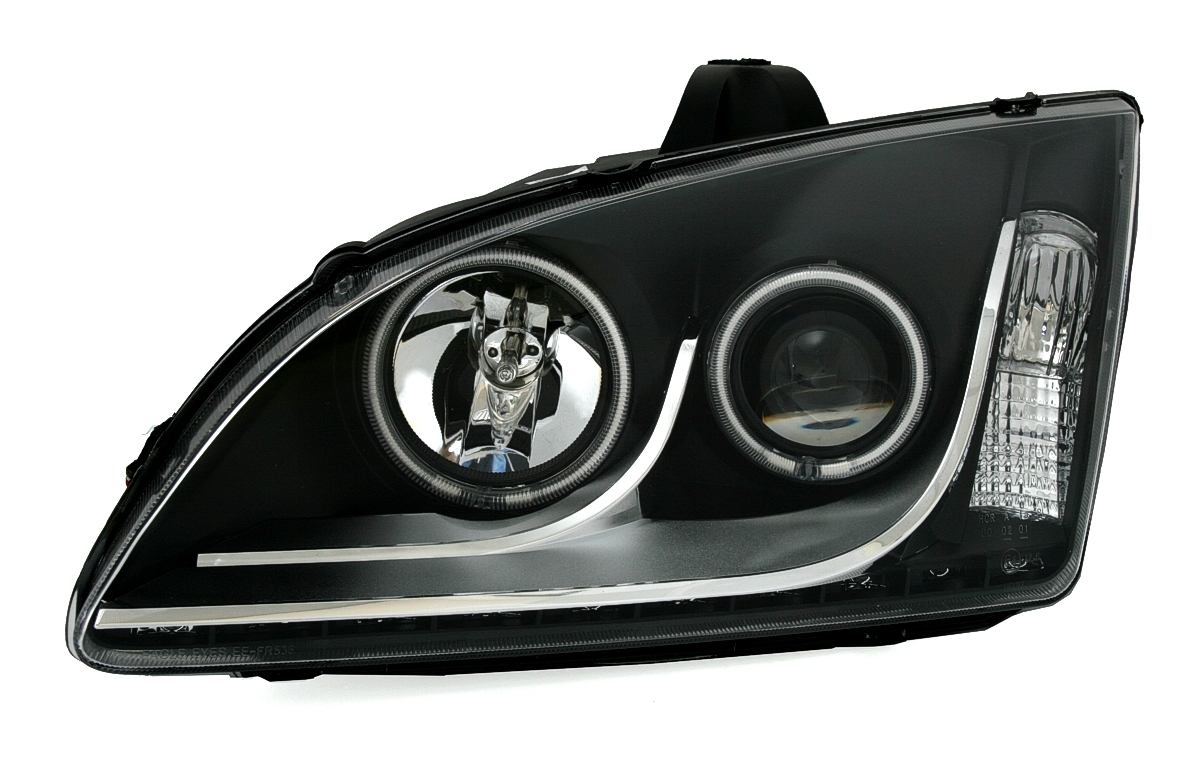 CCFL Scheinwerfer für Ford Focus MK2 in Schwarz