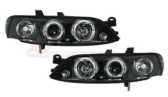 Angel Eyes Scheinwerfer für Opel Vectra B in Schw.