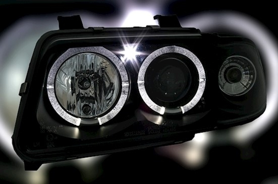 Angel Eyes Scheinwerfer für Audi A4 B5 in Schwarz