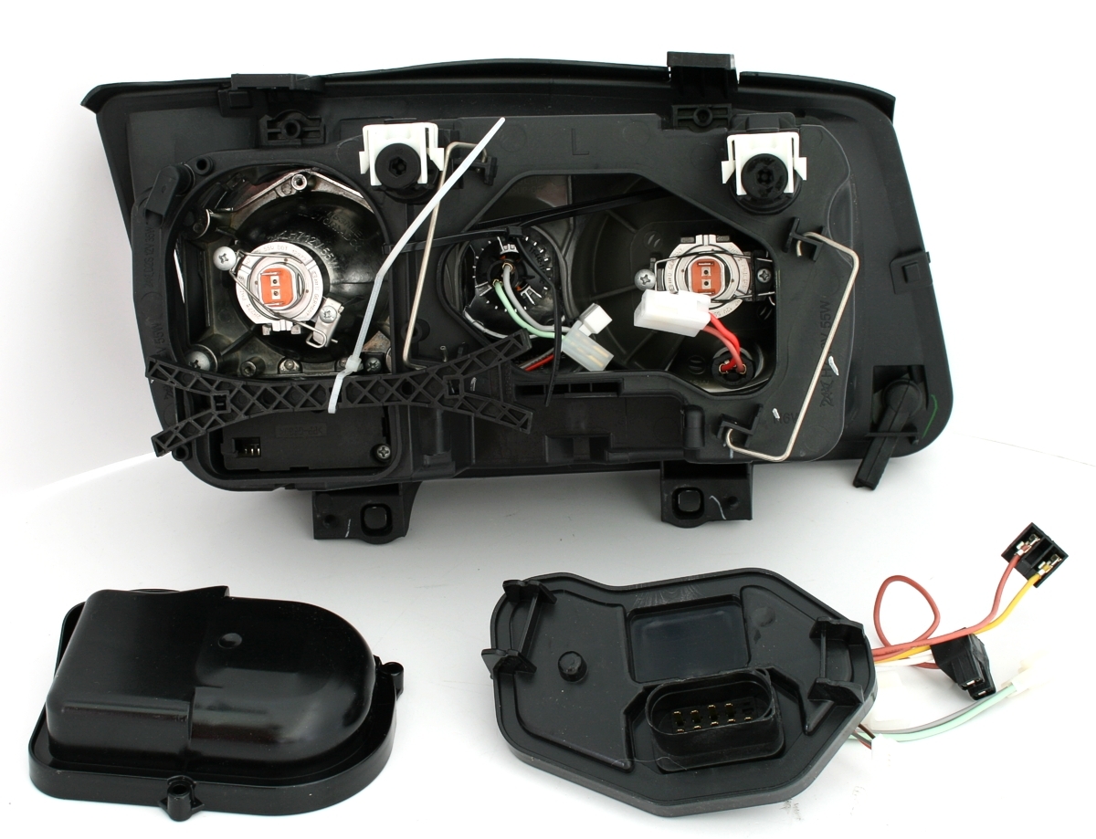 Scheinwerfer Set für VW Bora in Klarglas Schwarz