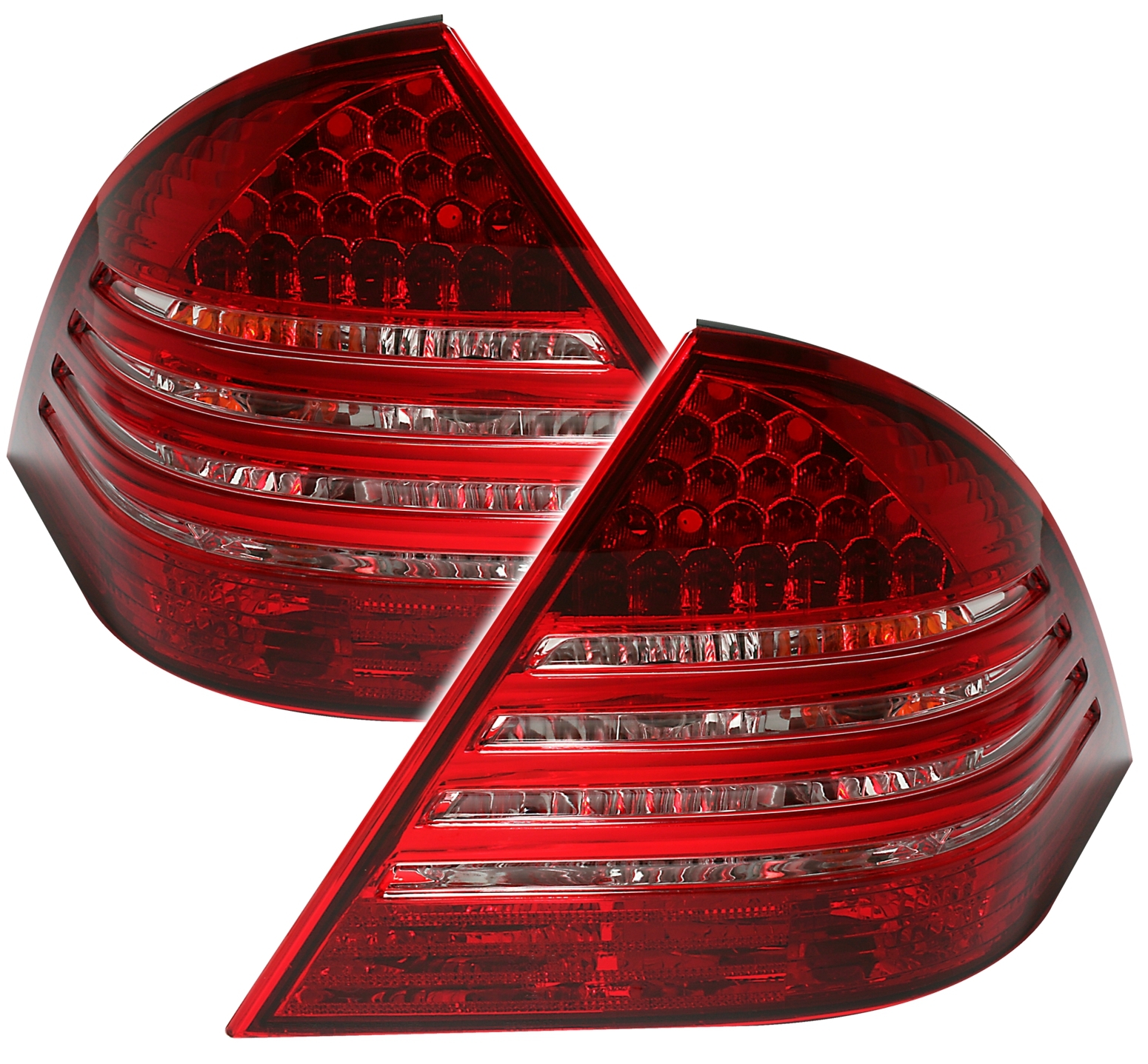 LED Rückleuchten für Mercedes W203 in Rot-Weiß