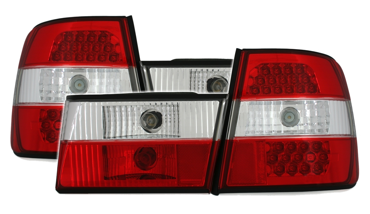 LED Rückleuchten für 5er BMW E34 Limo in Rot-Weiß