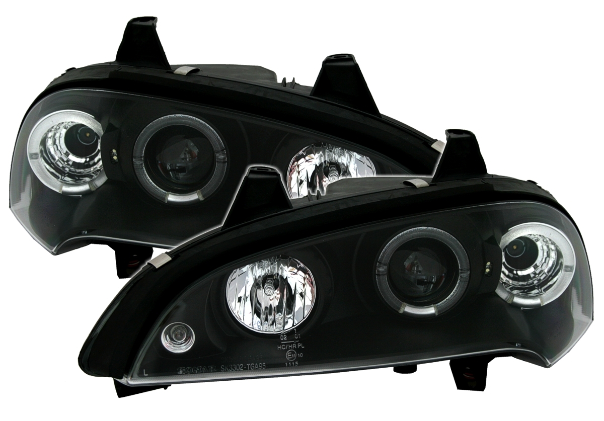 Angel Eyes Scheinwerfer für Opel Tigra in Schwarz 
