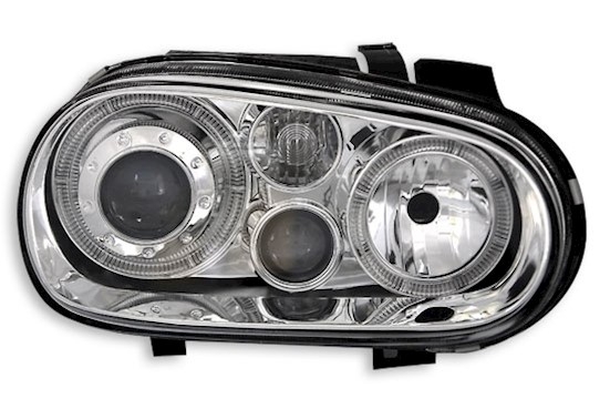 Angel Eyes Scheinwerfer für VW Golf 4 in Chrom