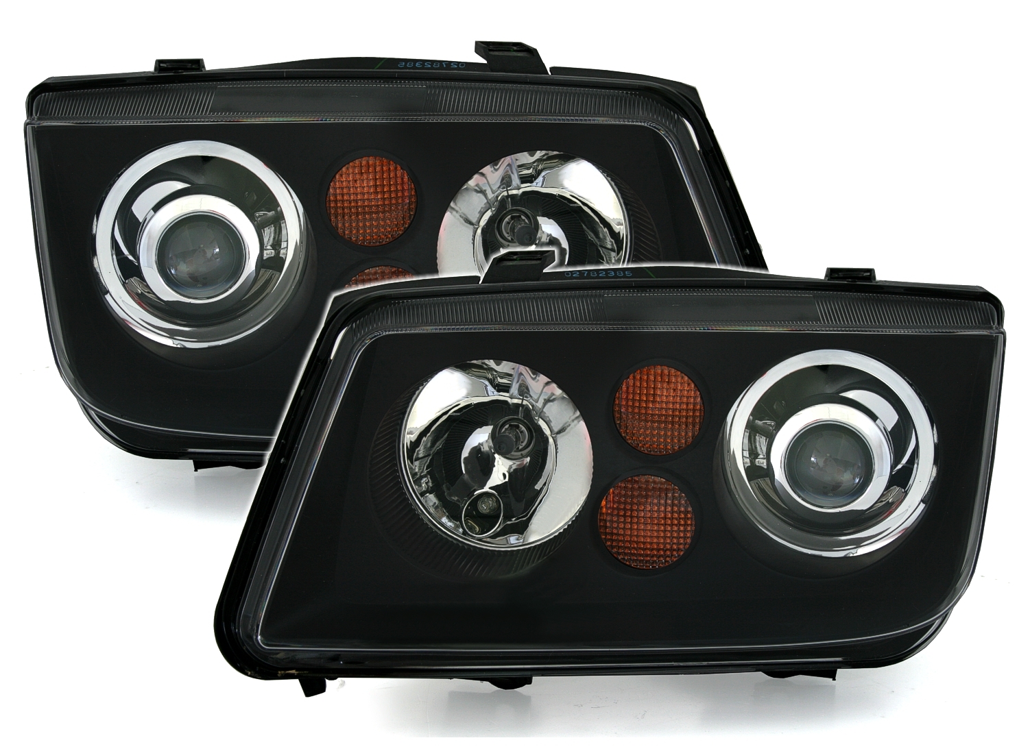 Scheinwerfer Set für VW Bora in Klarglas Schwarz