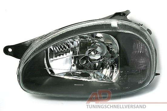 Scheinwerfer für Opel Corsa B in Klarglas Schwarz